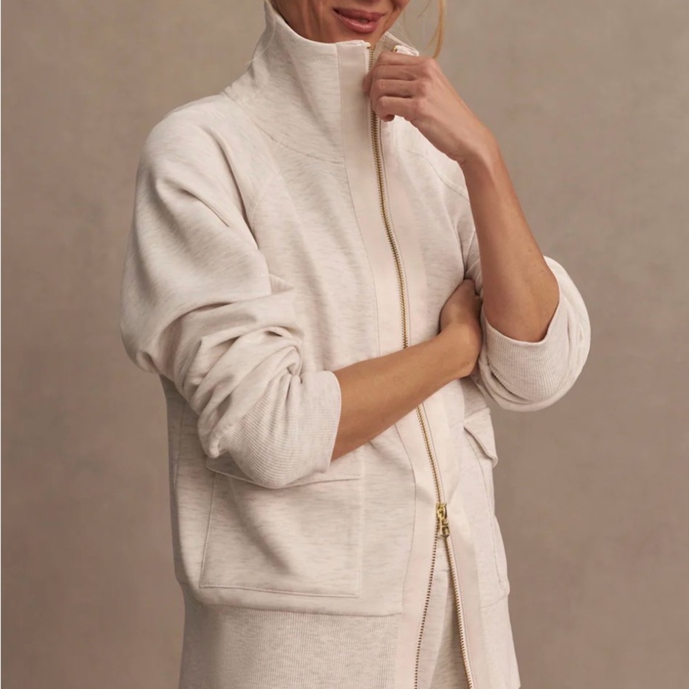 Varley Cream Bomber Jacket - Picture 2 of 5